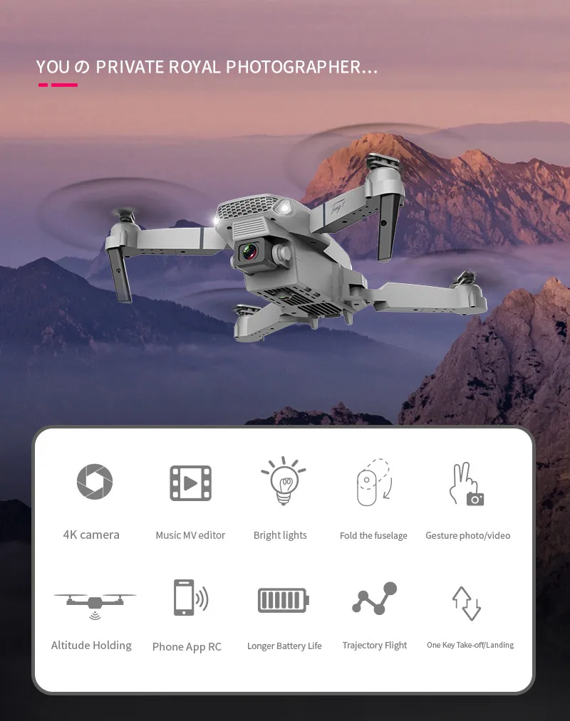 

Usb Remote Control Quadcopter Drone X Pro2.4g Selfie Wifi Fpv With 4k Single Camera Hd Camera Foldable Rc Portable