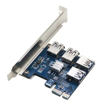 PCI-E To USB Riser Board 1 To 4 Adapter 4-Port PCI-E To USB 3.0 Extender Card PCIe Port Multiplier Card Mining Accessory