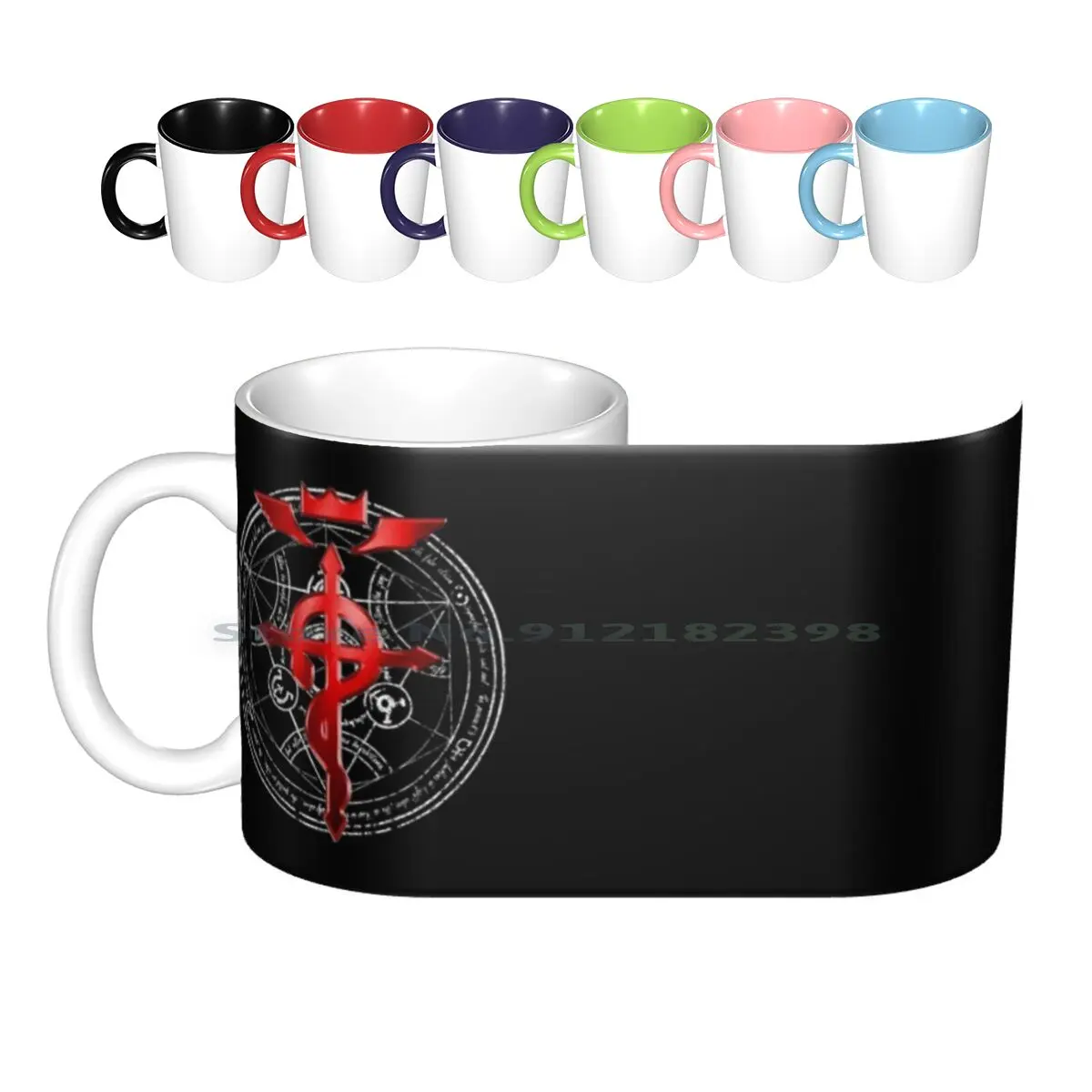 

Fullmetal Alchemist Transmutation Symbol Ceramic Mugs Coffee Cups Milk Tea Mug Anime Elric Edward Manga Homunculi Edward Elric