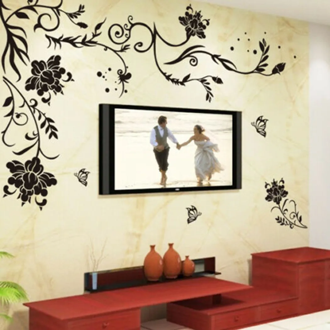 

1pcs Wall Sticker Wall Decals Accessories Bedroom Black Butterfly Decor