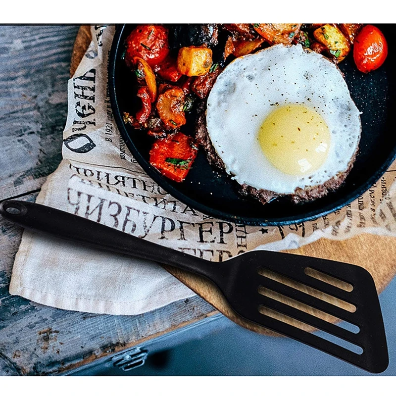 Силиконовые Кухня кулинарная лопатка с прорезями для приготовления пищи