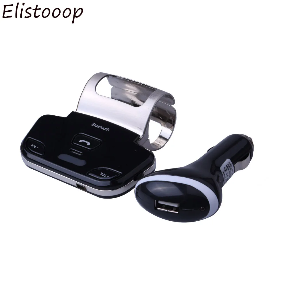 Elistoooop, Bluetooth, автомобильный комплект, громкая связь, Автомобильный руль, беспроводной, Bluetooth, громкая связь, автомобильное зарядное устройство для iPhone, xiaomi, Новинка