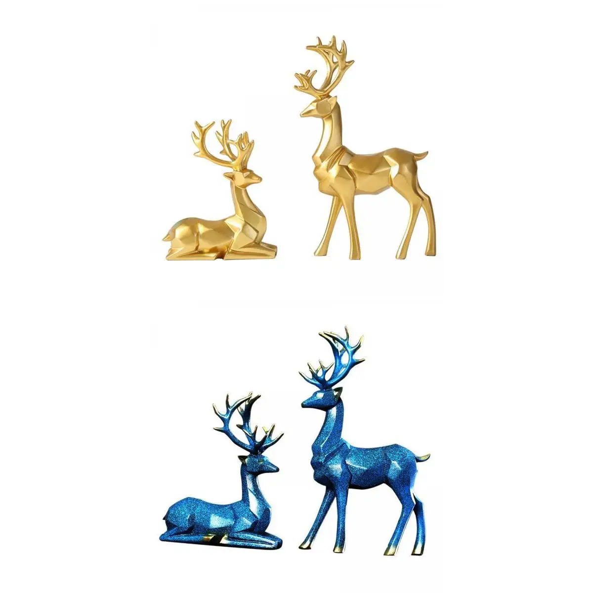 

4Pcs Resin Deer Figurine, Decoration Art Craft Statue for Anniversary Office Living Room