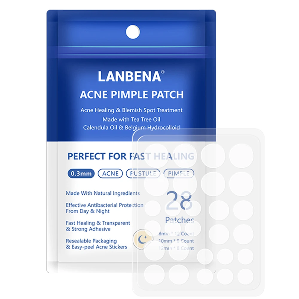 Night Use LANBENA прыщи, пластырь для удаления прыщей, невидимые наклейки для удаления прыщей, Лечение пятен, уход за кожей лица, средство для удаления прыщей, 28 патчей - Цвет: Night Use