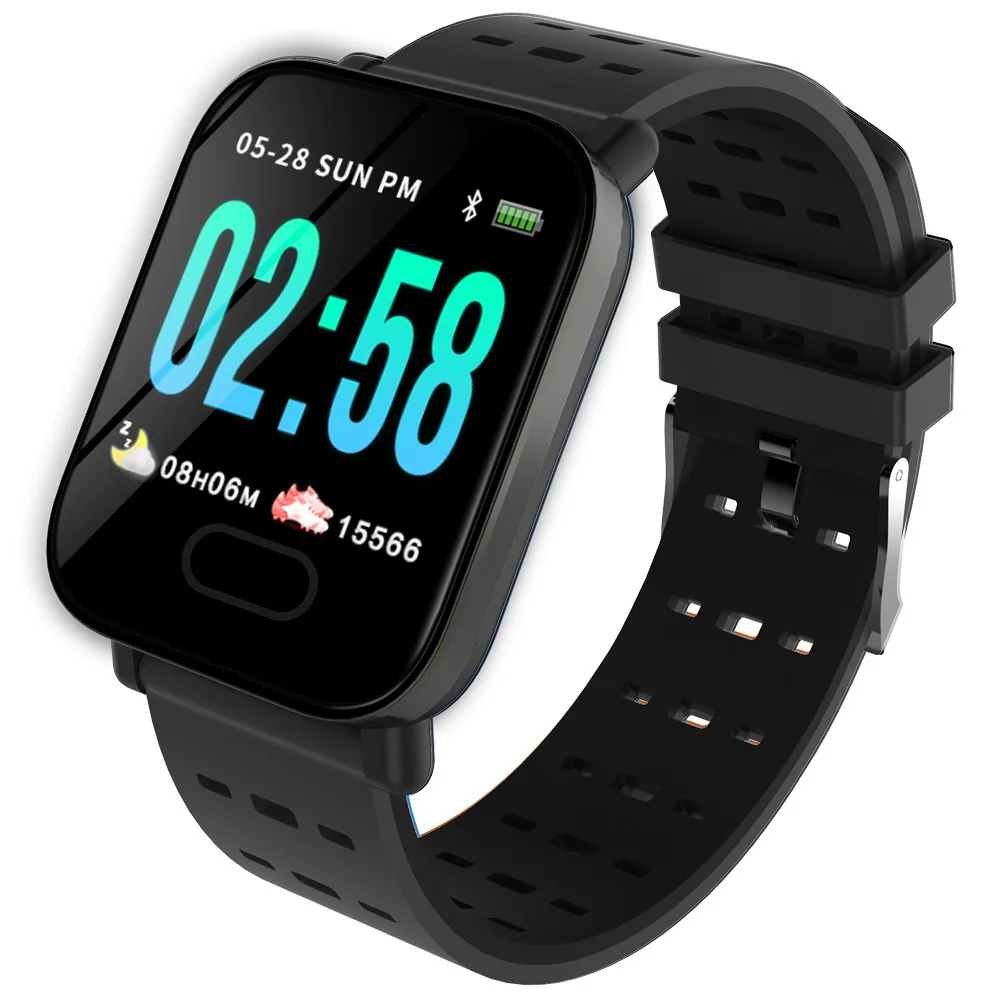 black BINSSAW A6 Smart Watch with Heart Rate Monitor Fitness Tracker Blood Pressure Smartwatch Waterproof For Android IOS PK Q8 V6 S9 - Цвет: black