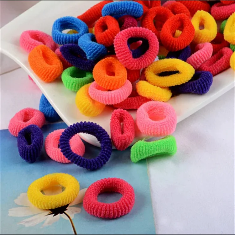 100 шт./лот Разноцветные Одноразовые резинки для волос детей милые аксессуары