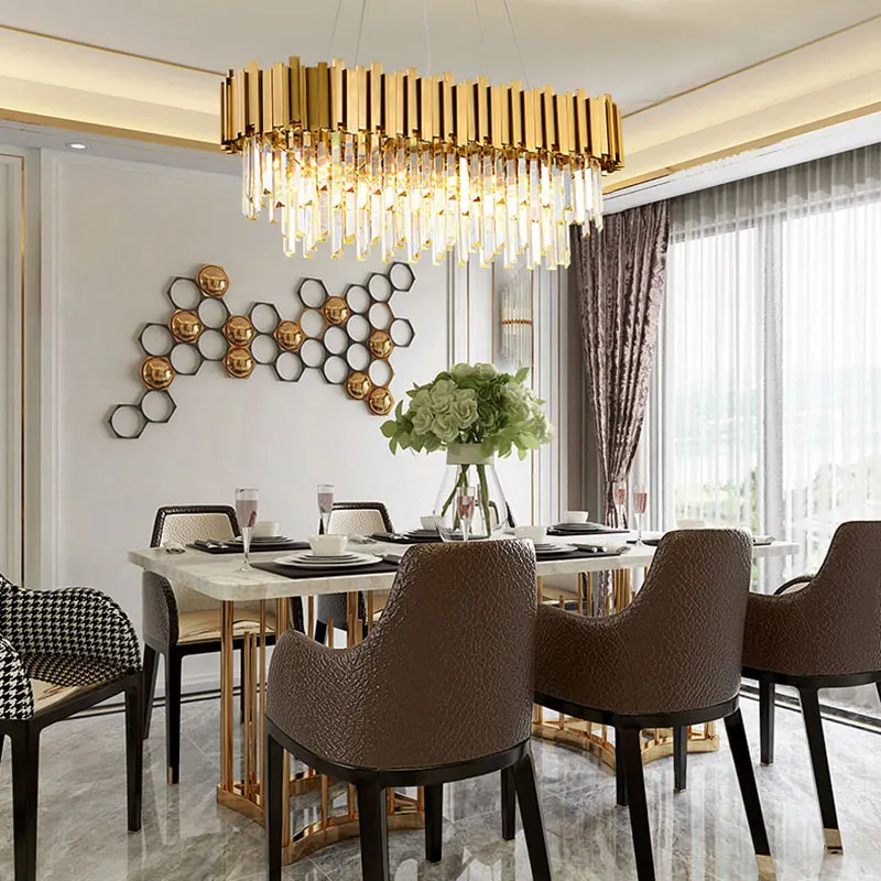 Светодиодная постмодернизированная круглая хрустальная люстра из нержавеющей