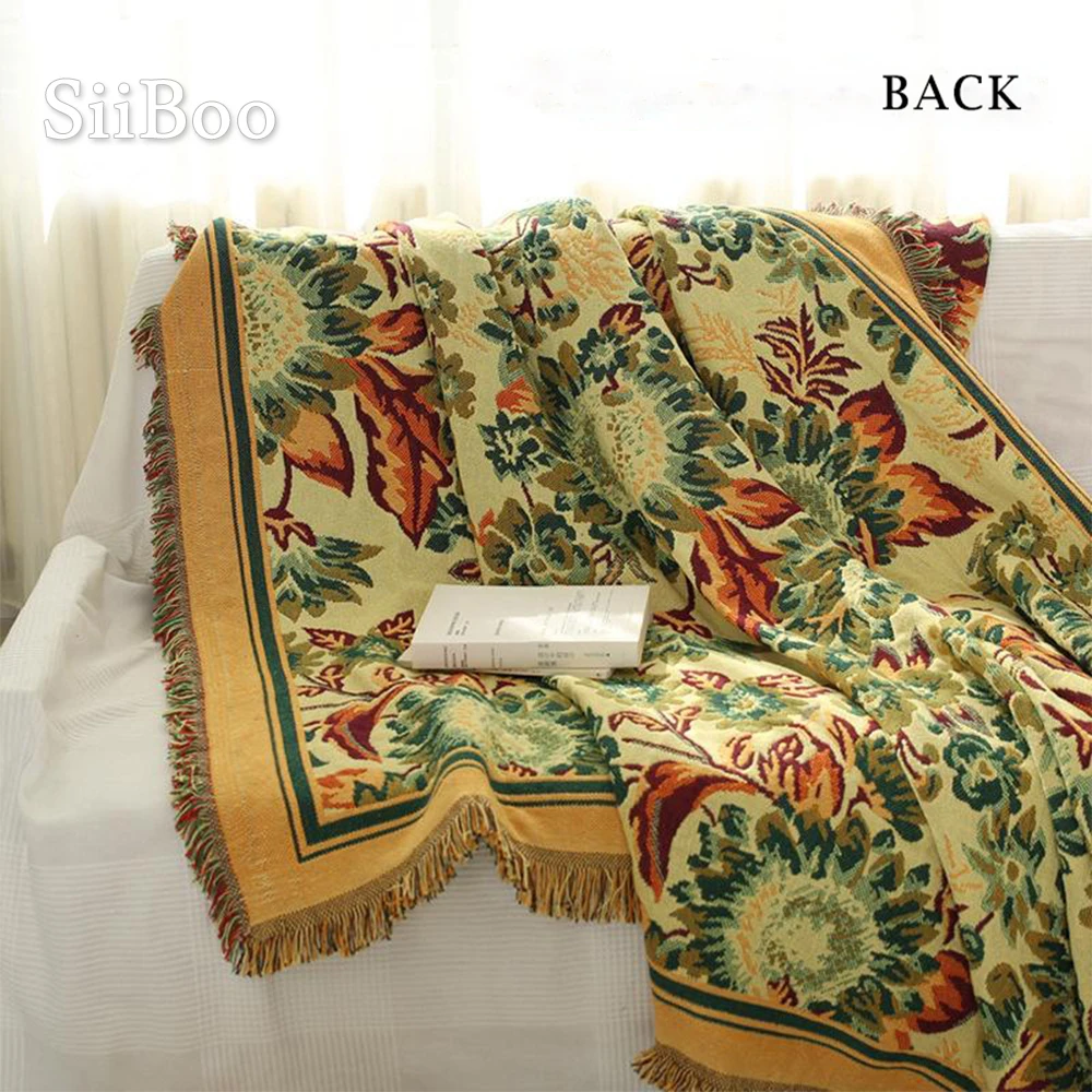 100%Cotton sofa towel Gerbera duplex print sofa/chair blanket slip-resistant vintage cover throws Free ship170*230CM SP2228 | Дом и сад