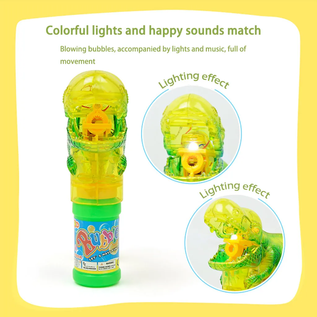 Динозавр пузыри стрелковый пистолет загорается выдувальщик пузырьков с