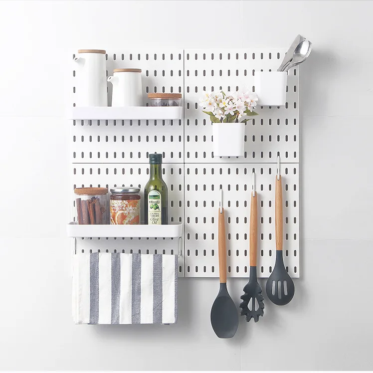 

No Hole Hole Hole Board Wall Dormitory Kitchen Bathroom Wall Shelf Wall Hanging Storage Hook Rack