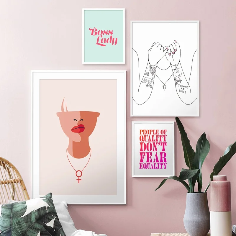 

Boss Lady Pinky Promise Girl Tattoo Quote Wall Art Canvas Painting Nordic Posters And Prints For Living Room Decor Wall Pictures