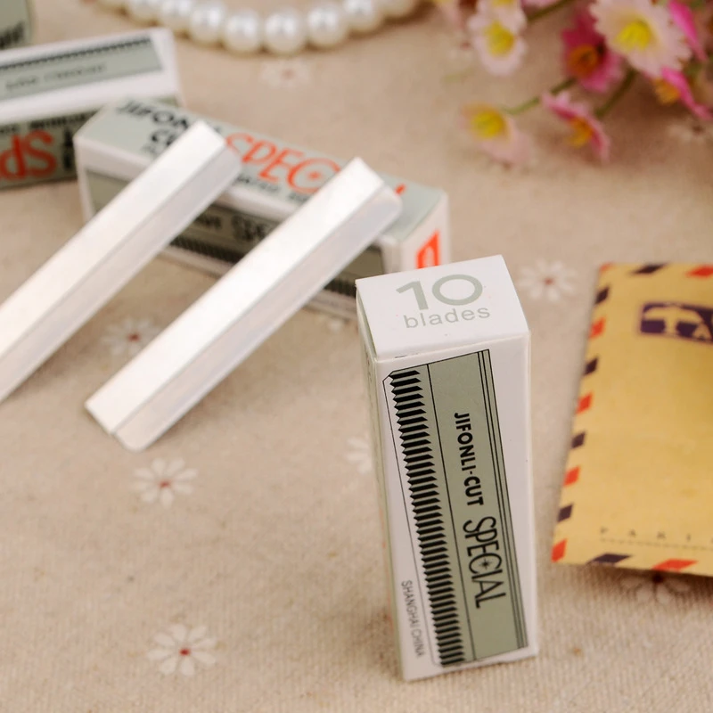 10pcs/pack Eyebrow Trimmer Blades Cutter Equipment Super Feather Cut Special Platinum Coated Edge Razor | Красота и здоровье