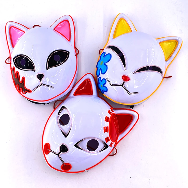 New Fashion Luminous LED Mask Multicolor Neon Glow Party Scary Halloween Cosplay Light Up | Дом и сад