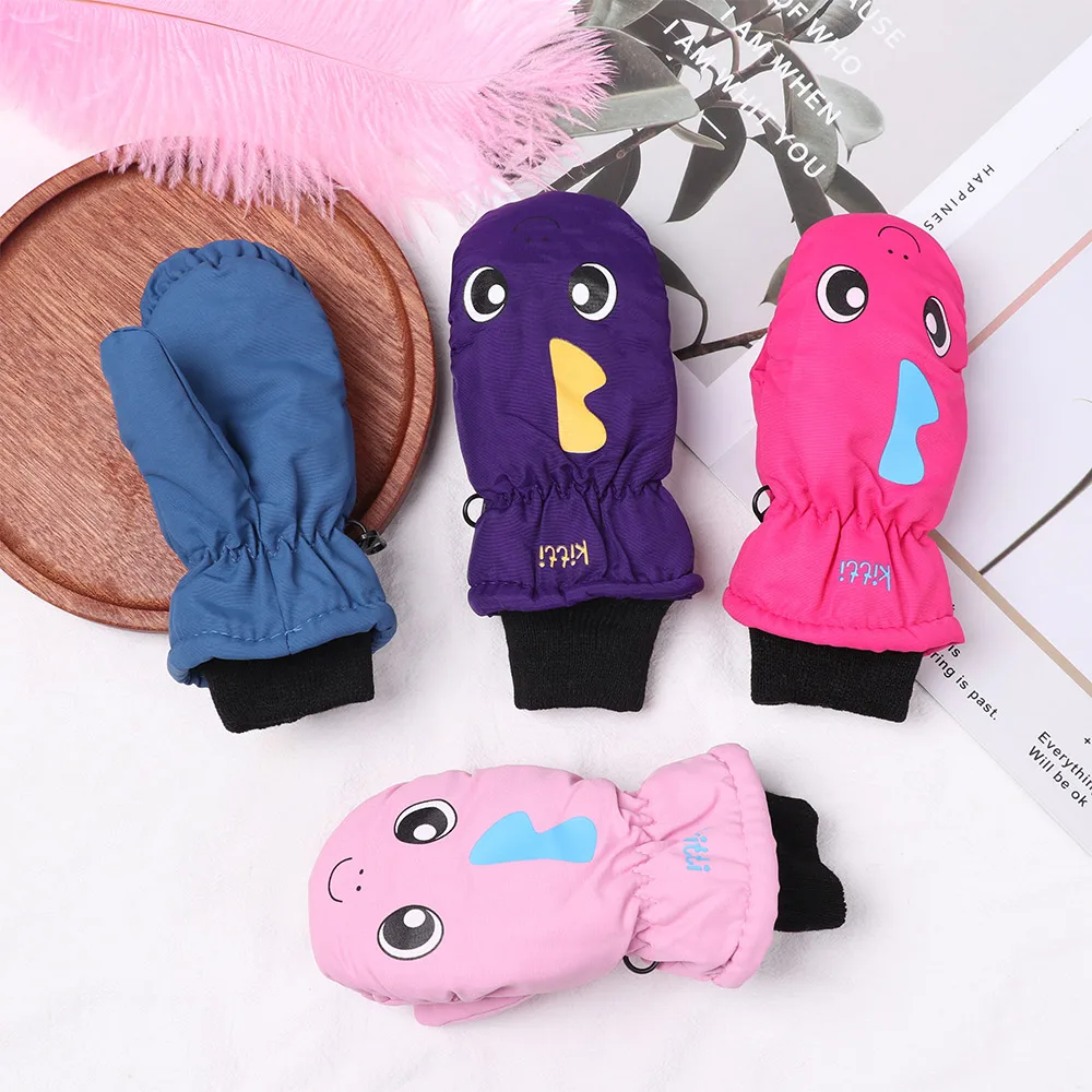 1 пара Детские милые Мультяшные перчатки теплые зимние для мальчиков и девочек