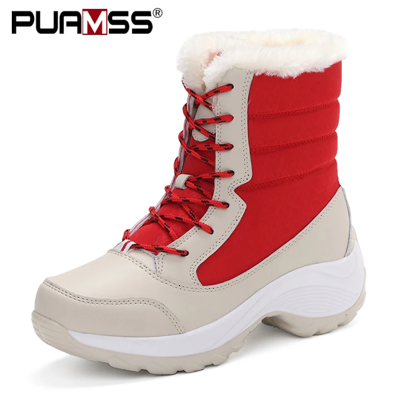 Женские ботинки зимние теплые высококачественные кожаные до середины икры