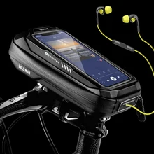 WILD MAN Bicycle Bag Phone Holder Bag Case Cycling Bike Mount 6.9 inch Mobile Phone Stand Bag Handlebar MTB Bicycle Accessories