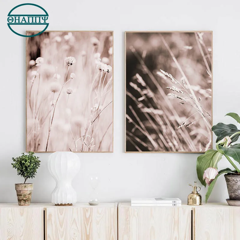 

Grass Nature Picture Scandinavian Poster Landscape Wall Art Canvas Painting Modern Living Room Pictures Unframed