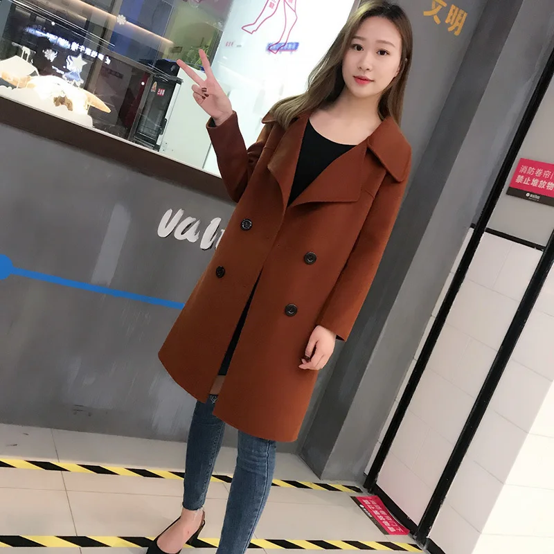 2020 зимнее пальто из 100% шерсти Женская длинная куртка женские двухсторонние
