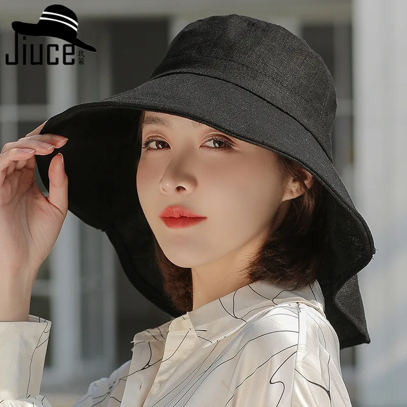 

Japanese New Cotton and Linen Dual-use Sunbonnet Spring Summer Outdoor Sun Protection Can Be Folded Sunhat All-match Beach Hat