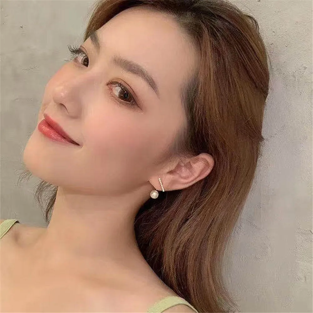 Real Solid 925 Sterling Silver Pearl Stud Earrings Accessories Findings DIY  Jewelry Ear Hook Blank Empty Support