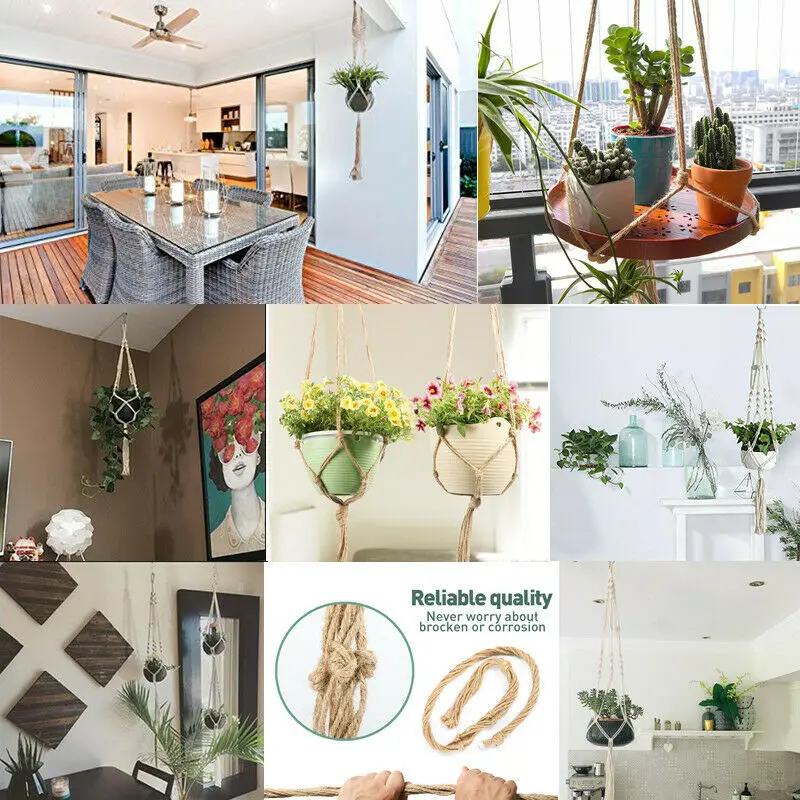 Вешалка для садовых растений макраме подвесная корзина веревка цветочных