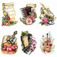 new 5d diy diamond painting flowers cross stitch musical instrument diamond embroidery full square round drill manual home decor