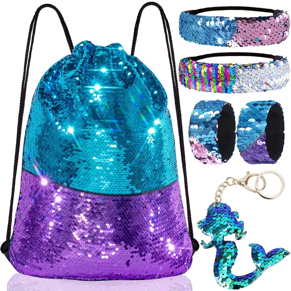 

Mermaid Reversible Sequin Drawstring Backpack/Bag for Kids Girls gift Gift