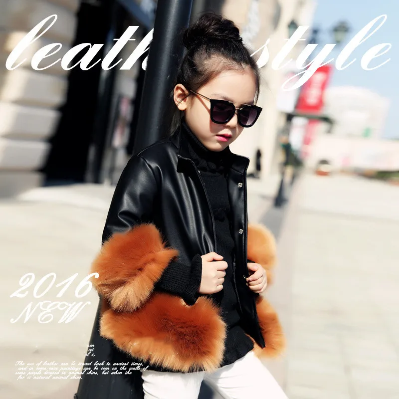 Fashion Baby Winter Outerwear & Coats Children's Fur Girls Fur Coat Kids Faux Fur Fabric Clothes Fur Coat 2-10