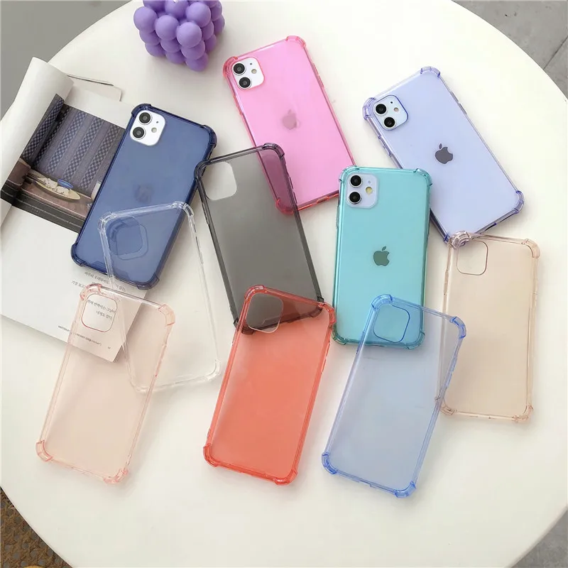 

Full Lens Protection Shockproof Silicone Phone Case For iPhone 11 X Xr Xs Max Cases 12 11 Pro Max 8 7 Plus Back Cover Colorful