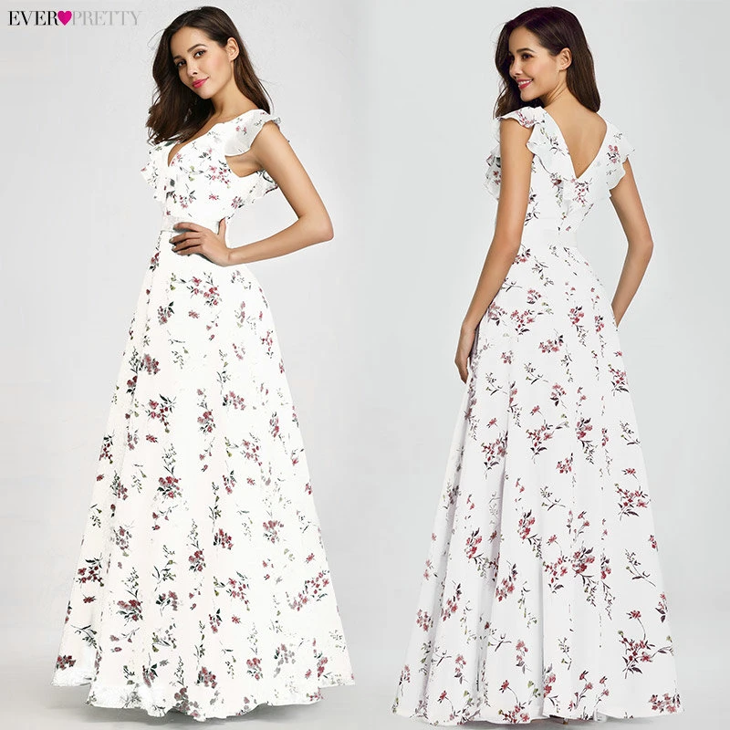 Robe De Soiree Ever красивое пляжное платье EP07242 элегантное ТРАПЕЦИЕВИДНОЕ вечернее платье с цветочным принтом длинное летнее платье в стиле бохо vestido de festa