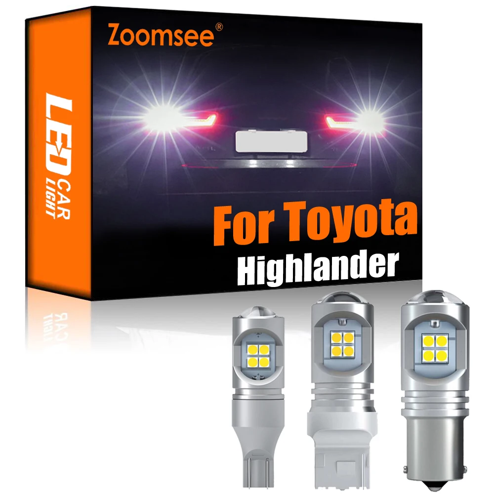 

Zoomsee; Комплект из 2 предметов, белая обратный светодиодный для Toyota Highlander MK I II III 1 2 3 2000-2019 Canbus внешний резервный задний фонарь лампа светильник...
