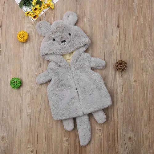 Kids Baby Girl Waistcoat Winter Warm Fleece Hoodie Coat Outerwear Jacket Vest