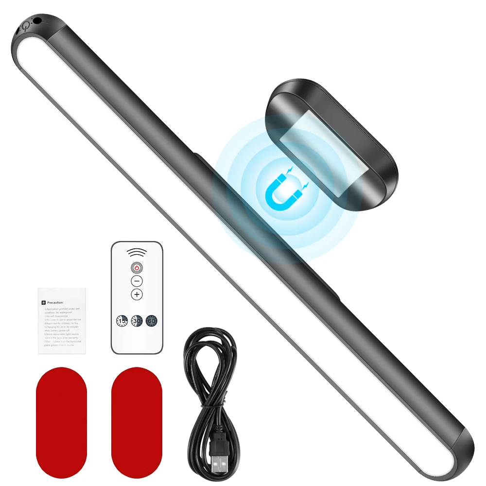 

Lampara LED de pared con tira magnetica, luz de noche para armario, cocina, dormitorio, mando a distancia por USB