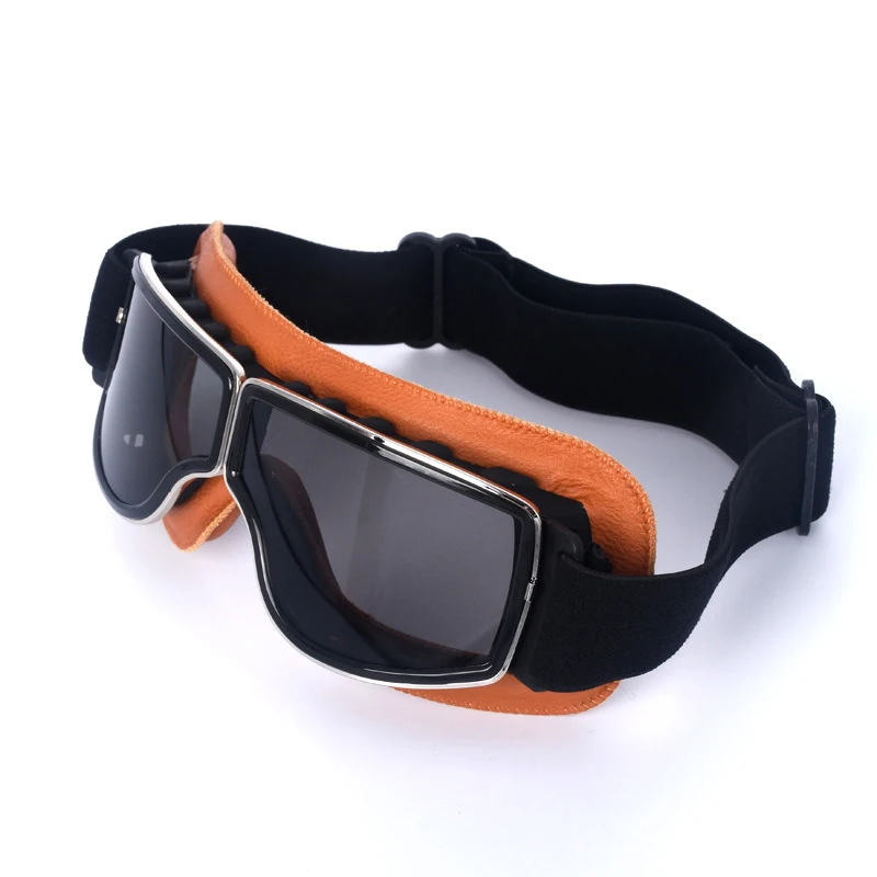 

Vintage ski sport outdoor Motorcycle Leather Cruiser Folding Goggles Glasses Sunglasses eyewear Wwii Raf Pilot For Biker Helmet
