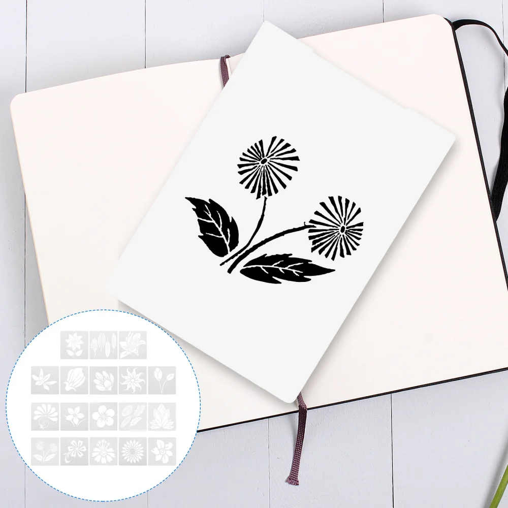 

2 Sets 18pcs Reusable Kids Drawing Stencils Flower Shape DIY Painting Templates