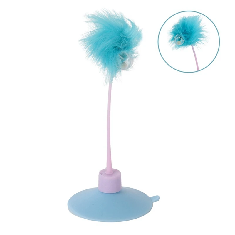 2020 забавные игрушки упругие перья ложная мышка пружинная присоска для кошек