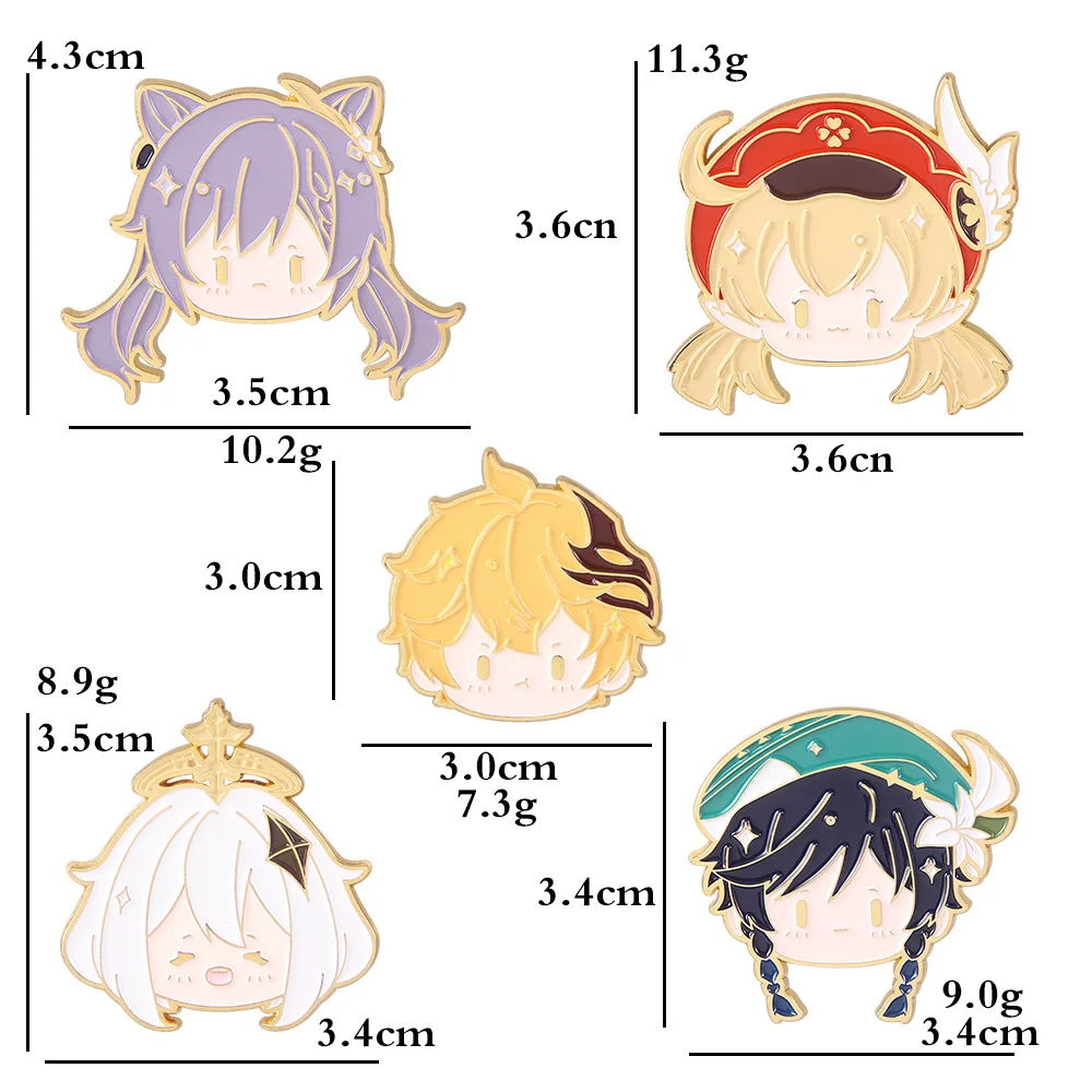 

Genshin Impact Hu Tao Venti Pins Brooch Ganyu Keqing Xiao Lumine Figure Enamel Badge Brooches Collection Cosplay Souvenir Gift