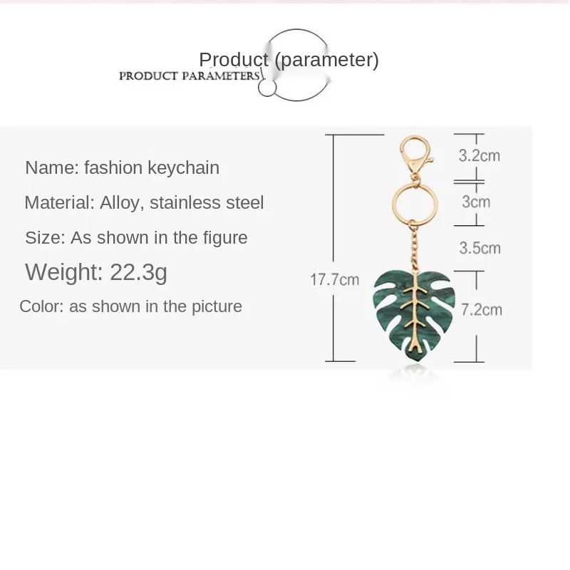 

Christmas Green Leaf Metal Keychain Fresh Foliage Shape Key Ring Festival Gift Ladies Accessories Airpods Pendant DIY Key ring