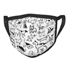 Многоразовая маска для лица с черно-белым рисунком собаки, далматинская Пылезащитная маска против смога, защитная маска, респиратор, маска для рта