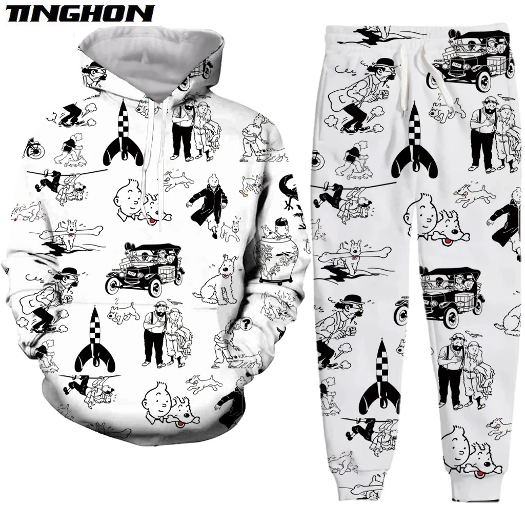 Мужской/женский спортивный костюм с 3D-принтом | Мужская одежда