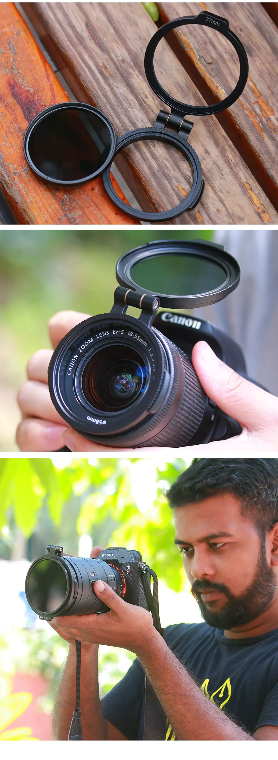 DSLR УФ-объектив CPL ND UV фильтр адаптер поляризационный фильтр 49 мм 58 мм 67 мм 72 мм 77 мм 82 мм объектив камеры фильтр быстрый Instal системный переходник кольцо фильтра