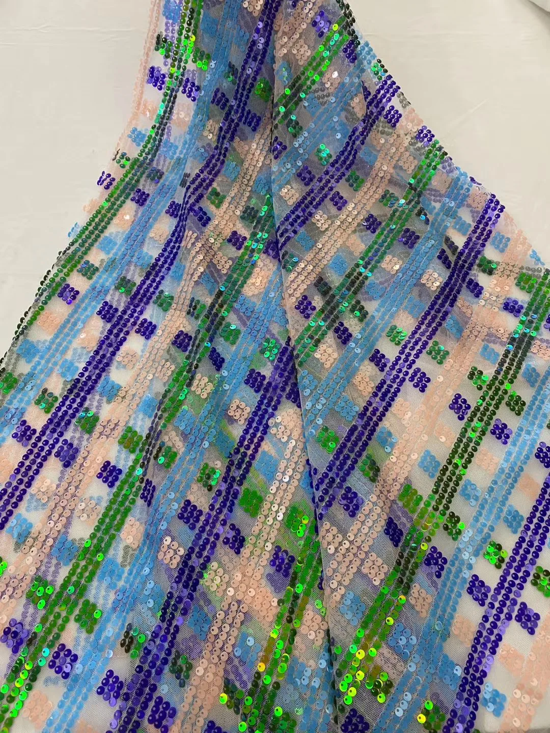 

Нигерийская кружевная ткань 2022, новейшая Высококачественная кружевная ткань с блестками, вышитая тюль, африканская кружевная ткань с блестками J40161