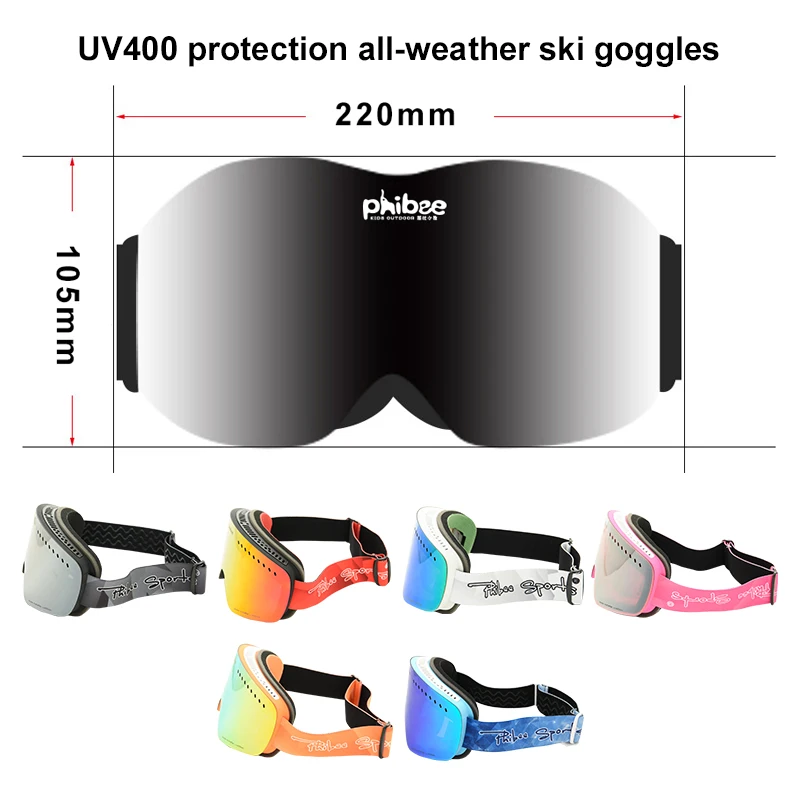 Детектор UV400 лыжные очки Анти туман двойные линзы мужские скейтборд Сноуборд
