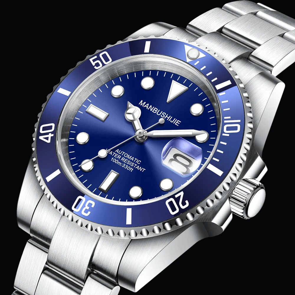 Роскошные Механические часы NH35 мужские для плавания водонепроницаемые дайвинга
