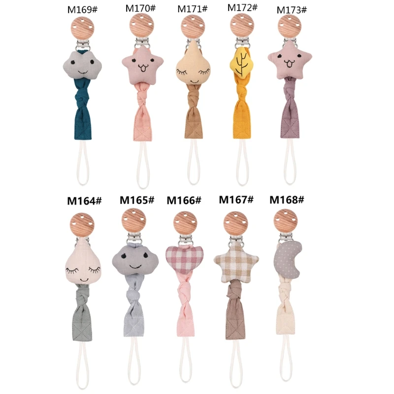 

Baby Pacifier Clip Chain Cotton Cartoon Country Style Pacifier Holder Dummy Clips Handmade Baby Christmas Gift