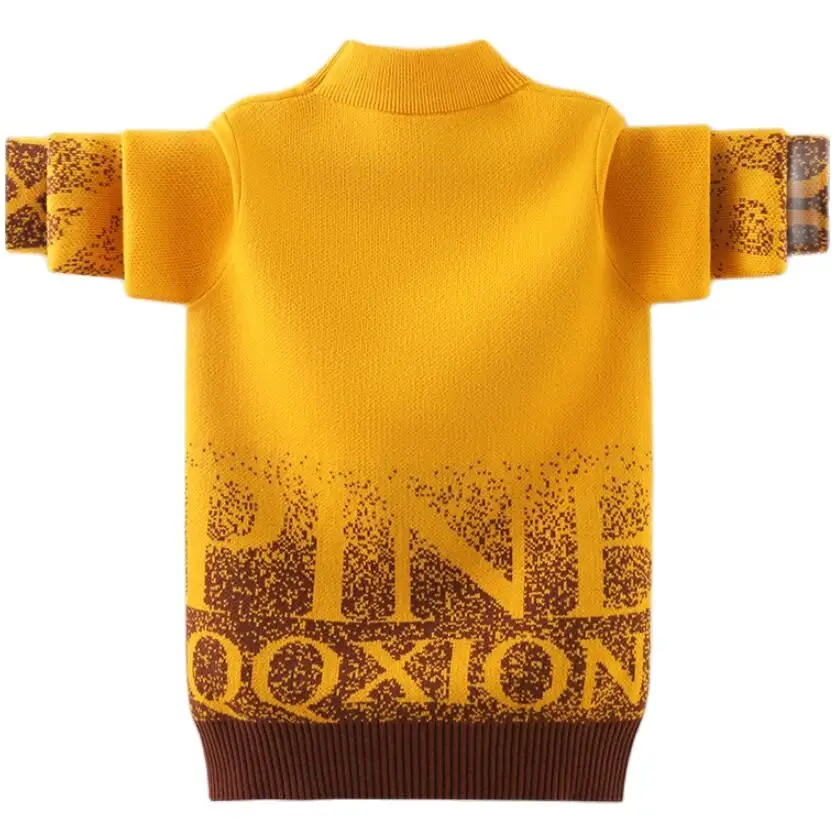 Зимние Утепленные теплые свитера с флисовой подкладкой для маленьких мальчиков