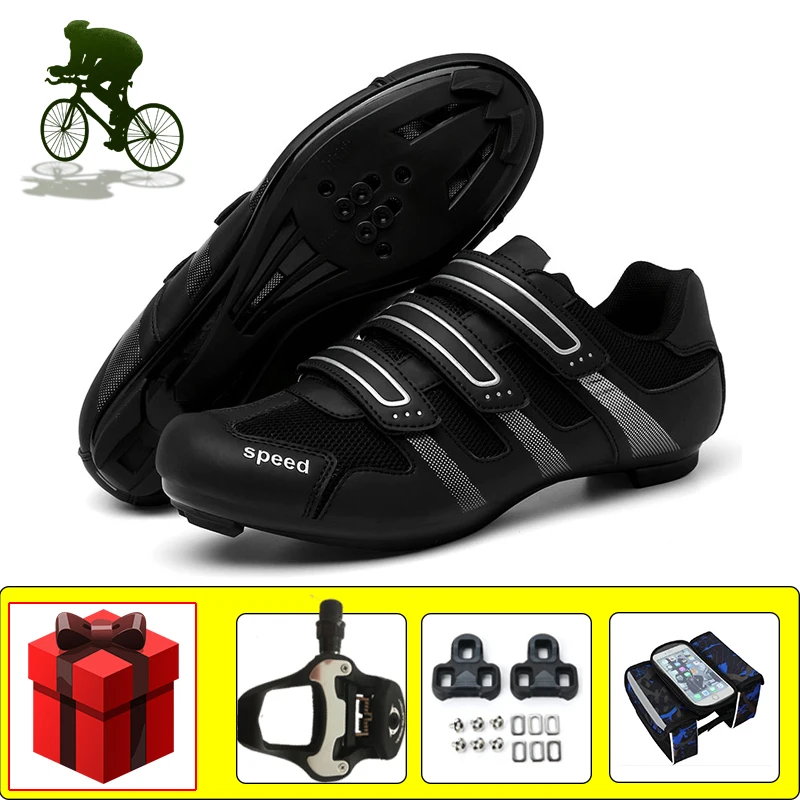 Road Bicycle Sneakers Add Pedals Male Sapatilha Ciclismo Flat Shoes Self-locking Breathable Bicycle Racing Footwear Outdoor