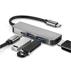 USB-концентратор из алюминиевого сплава, 4 порта, 3,0 дюйма, Type-C
