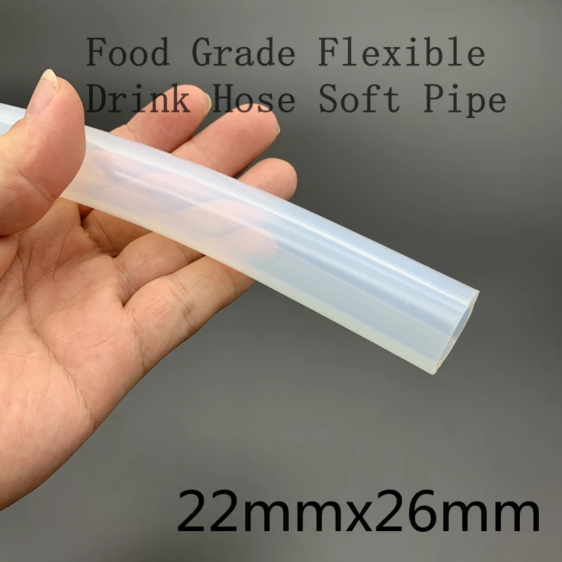 

22x26 Silicone Tube Inner Food Grade Beverage Hose Temperature Non-Toxic Transparent Diameter 22mm Outer Diameter 26mm
