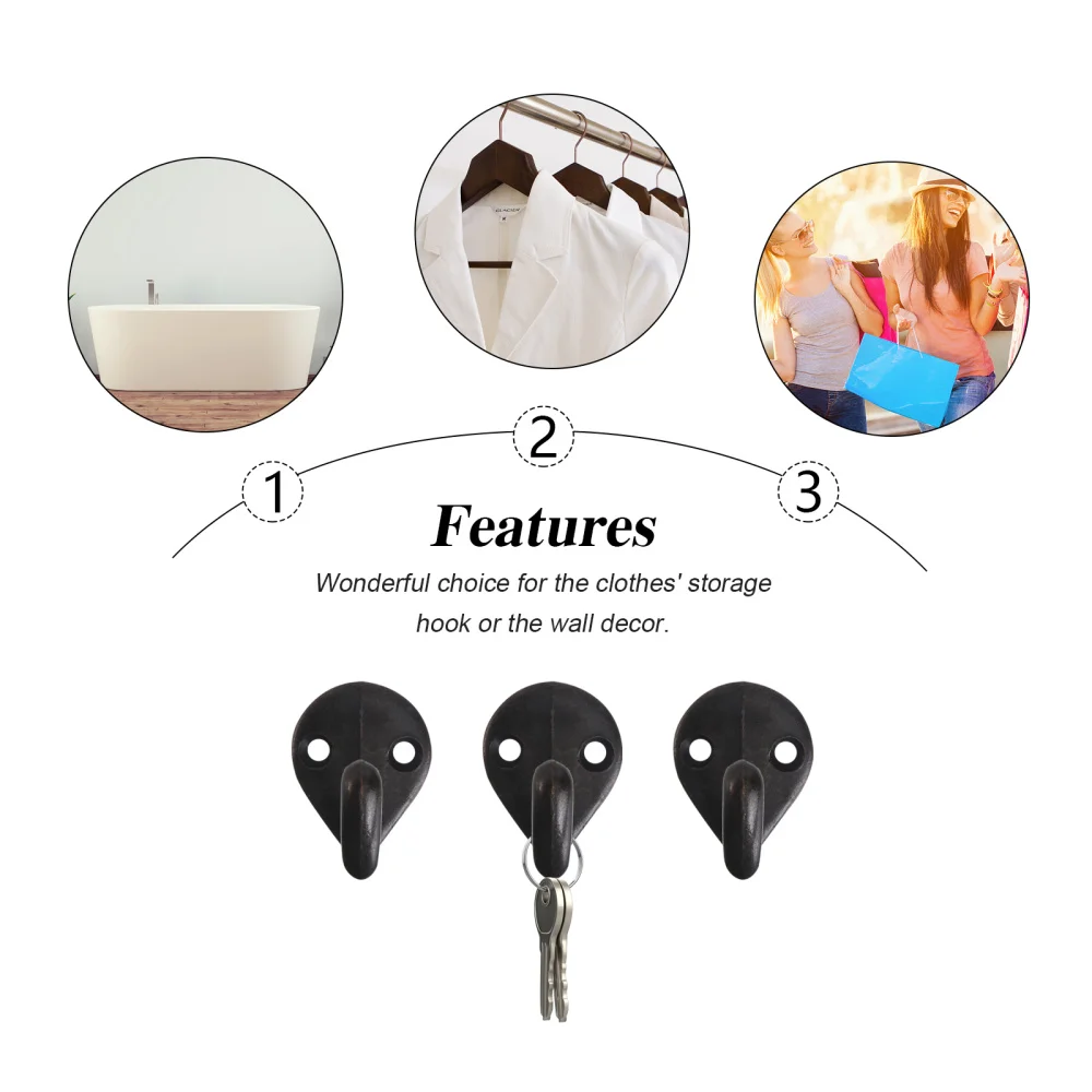 

4Pcs Vintage Storage Hook Wall Decorative Hook Delicate Clothes Holding Hanger